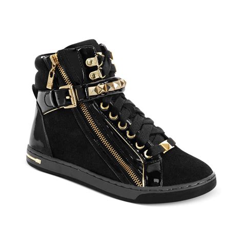 michael kors black high tops|Michael Kors trainer sneakers.